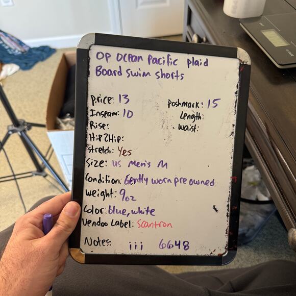 OP Ocean Pacific Plaid Board Swim Shorts US Men's M - Picture 5 of 5